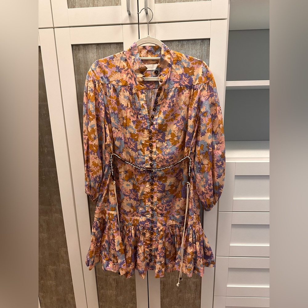 Zimmermann Multicolor Floral Long Sleeve Dress